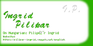 ingrid pilipar business card